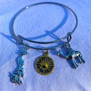 Brand New! Handmade! Adjustable Charm Bangle Bracelet!